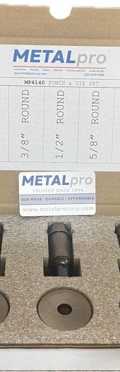 METALPRO Punch and Die Set: MP4000/MP4000FS/MP4500FS/MP5000FS, Round, MP4140. Key specifications — attr67451: MP4500FS; attr67489: Round; attr67447: MP4140; attr67443: METALPRO.