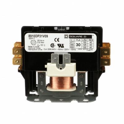 SQUARE D Definite Purpose Magnetic Contactor: 1 Poles, 208-240V AC, 30 A - Non-Reversing Definite Purpose Contactors