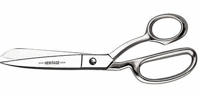 KLEIN TOOLS Industrial Shears: Right-Hand, 8 1/4 in Overall Lg, Straight, Steel, Fine - All-Metal Offset Scissors