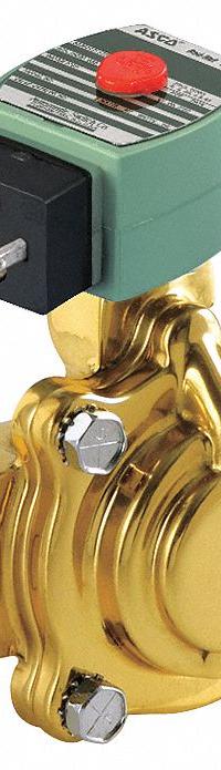 REDHAT Solenoid Valve: 2-Way, Normally Closed, 1 in Pipe Size, 120V AC, High Flow, Brass Body (MPN SC8210G054). Key specifications — Pipe Size: 1 in; Voltage: 120V AC; Brand: REDHAT.