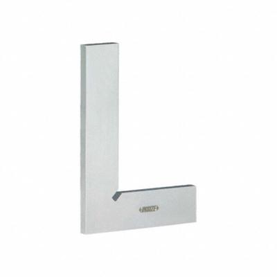 INSIZE Flat Edge Square: 90° Angle, 7.9 x 5.1 in Outside Dimensions - Machinist Precision Steel Squares