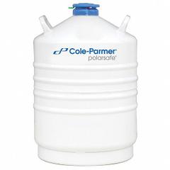 COLE-PARMER Cryogenic Dewar: 15 L Capacity, 15 1/2 in Overall Dia, 22 5/8 in Overall Ht, Aluminum (MPN 4426064). Key specifications — Brand: COLE-PARMER; Material: Aluminum; Includes: Smart Caps; Included Safety Features: Lockable.