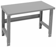 TENNSCO Workbench: Adj Ht, Steel, 48 in x 30 in, 4,000 lb Overall Load Capacity, Gray (MPN WBA-1-3048S). Key specifications — Brand: TENNSCO.