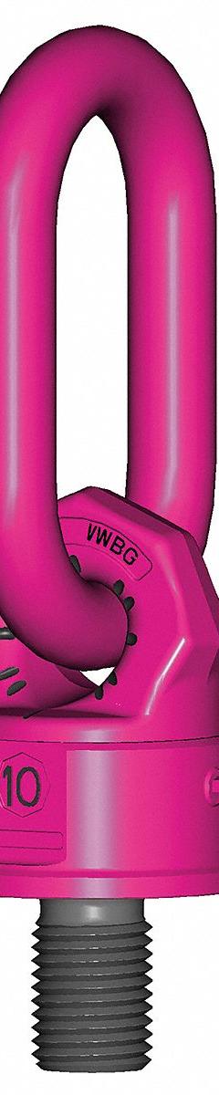 RUD CHAIN Hoist Ring: Pivot/Swivel, Steel w/Pink Powder-Coated Bail, M56-5.5, Max. 35,270 lb (MPN 7999004). Key specifications — Brand: RUD CHAIN; Thread Size: M56-5.5; Operation: Lifting.
