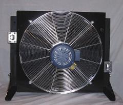 COOL-LINE Forced Air Oil Cooler: 90 hp Heat Removed, 200 gpm Max. Flow, 377 psi Max. Pressure (MPN A90-3). Key specifications — attr96059: 2 in SAE 4 Bolt Flange; attr96056: 56C; attr96057: 230/460V AC; attr98919: COOL-LINE.