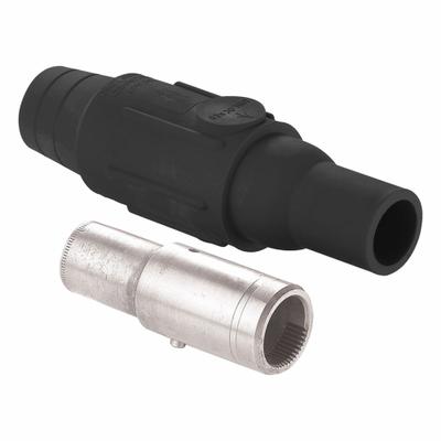 LEVITON Single Pole Inline: Female, Black, 600V AC/600V DC, 600 A, Crimp Tube Termination - Plugs with Crimp Tube Terminations