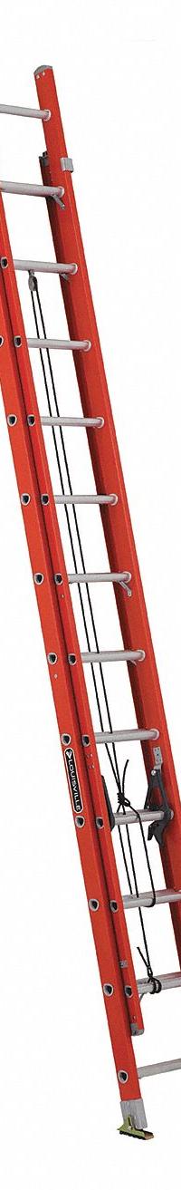LOUISVILLE LADDER Extension Ladder: 24 ft Ladder Size, Fiberglass, 300 lb Load Capacity, 52 lb Wt (MPN FE3224). Key specifications — Color: Orange; Brand: LOUISVILLE LADDER; Removable Fly: Fixed.