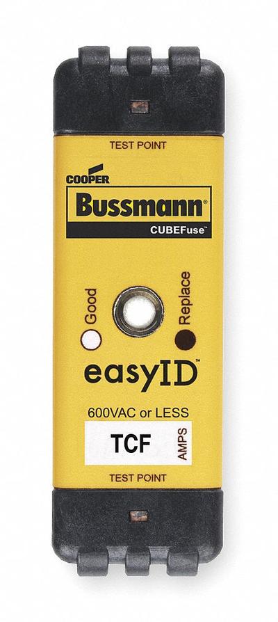 BUSSMANN Fuse: Class CF, TCF Series, Time-Delay, 100 A, 600 V AC, 300 V DC - Time-Delay Cube Fuses