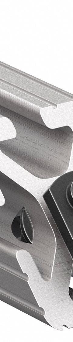 45° Support: 45° Support, 15 Series, 6 in x 1 1/2 in x 1 1/2 in, For 21/64 in Slot Wd, 2 Holes, Gray (MPN 2525). Key specifications — Material: Aluminum; Mounting Type: Slide-In; Brand: 80/20; Finish: Anodized.