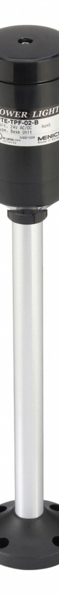 APPROVED VENDOR Mounting Base: Tower Light Base, 14 3/4 in Overall Ht, 2 3/16 in Overall Dia, 6JZF9. Key specifications — Brand: APPROVED VENDOR; Housing Color: Black; IP Rating: IP65; Manufacturer Part Number: 6JZF9; Includes: Tube.