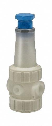 PLAST-O-MATIC Pressure Regulator: Polypropylene, FKM, NPT x NPT, 1/2 in Inlet Connection Size (MPN PRHM050V-PP). Key specifications — Brand: PLAST-O-MATIC.