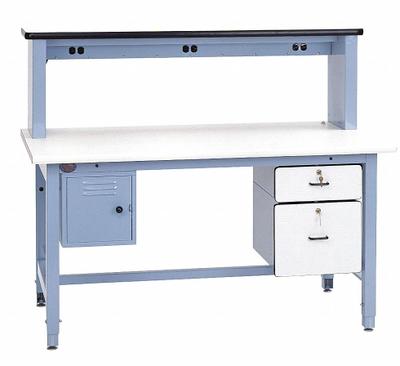 PRO-LINE Workbench with Riser: Adj Ht, Laminate, 72 in x 30 in, 5,000 lb Overall Load Capacity - Workstations with Power & Storage