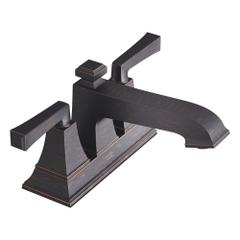 AMERICAN STANDARD Low Arc Bathroom Faucet: Town Square S, Brass, Legacy Bronze Finish, Centerset (MPN 7455207.278). Key specifications — Includes: Drain; Brand: AMERICAN STANDARD; Series: Town Square S.