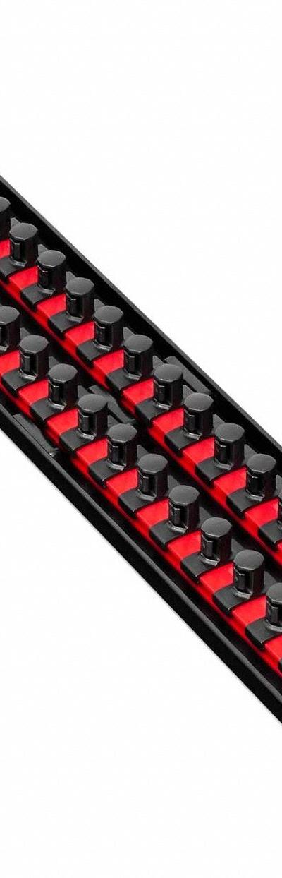 ERNST MANUFACTURING Twist-Lock Socket Organizer Tray: Red - Socket Rails & Trays