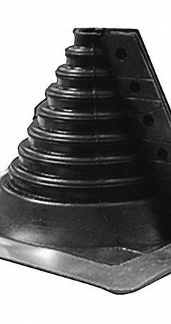 8"H-W Plastic Roof Vent Pipe Boot: For Pitched Roof, Square Base, For 1 Pipes, 4 in Max Pipe (MPN 14049). Key specifications — Top Opening: Open; Material - Collar: Plastic; Brand: OATEY.