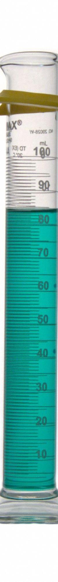 KIMBLE Graduated Cylinder: 2 L, A, To Deliver (TD), 20 mL Graduation Increments - mL, 100 mL – 2 L (MPN 20028W-2000). Key specifications — ASTM Specification: E438-92 (2011); Brand: KIMBLE; USP Specification: Type I; Closure Included: No; Includes: Bumper.