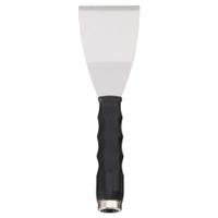 WESTWARD Scraper: Bld. Mat. Carbon Steel, Hdl. Mat. Polypropylene, Stiff, Tapered Bld. Shape (MPN 13A691). Key specifications — attr1004902: WESTWARD; attr1012057: Half; attr1014703: Plastic; attr1017570: Standard End; attr1029655: Straight; attr1034073: Bevel/ Offset.