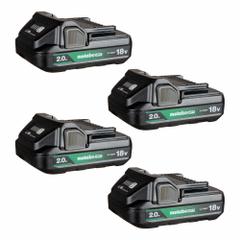 METABO HPT Battery Pack: 2 Ah, 4 Batteries Included, Tabbed, 18V DC, 4 PK (MPN 382310M). Key specifications — attr1278107: Not Oil-Resistant.
