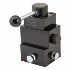 BVA HYDRAULICS Hydraulic Control Valve: 4.5 gpm Max Flow Rate, Three Positions, 1/4" NPT, Manifold (MPN PR33CL). Key specifications — attr1018253: BVA HYDRAULICS; attr1018283: Manifold; attr1018249: PR33CL; attr1018300: Manual; attr1018289: PR; attr1416406: 1/4" NPT.