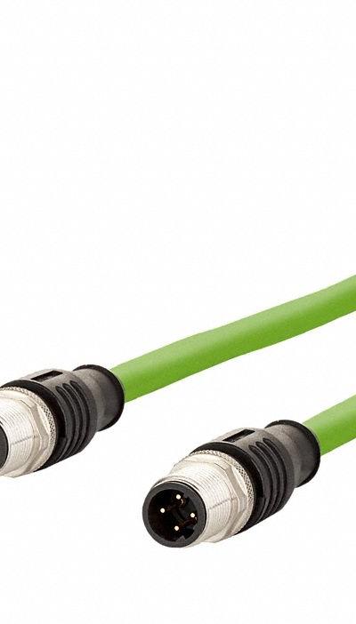 METZ CONNECT M12 Cable: Cat5/PROFINET - M12 Connector to M12 Connector Cordsets