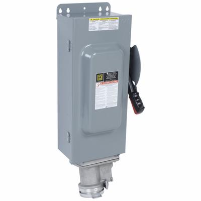 SQUARE D Safety Switch: Non-Fusible, 100 A, Three Phase, 600V AC, Galvanized Steel - Non-Fusible Safety Switches