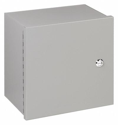 WIEGMANN Enclosure: Steel, 10 in x 10 in x 4 in, NEMA 1, Solid Cover, Hinged - Steel Indoor Enclosures with Hinged Covers