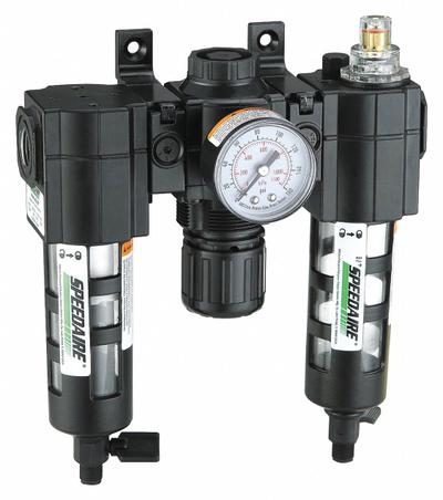 SPEEDAIRE Filter/Regulator/Lubricator: 3/8 in NPT, 51 cfm, 150 psi Max Op Pressure - Speedaire Filter, Regulator & Lubricators (FRLs)