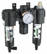 SPEEDAIRE Filter/Regulator/Lubricator: 3/8 in NPT, 51 cfm, 150 psi Max Op Pressure, 5 micron (MPN 7D693). Key specifications — attr109524: SPEEDAIRE.