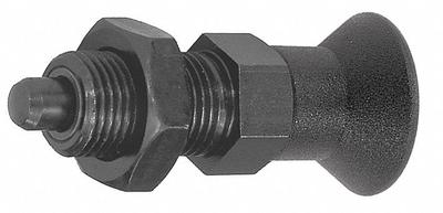 KIPP Indexing Plunger: Nonlocking, Steel, 3/4"-16 Thread - Nonlocking Pull-Knob Indexing Plungers with Jam Nut