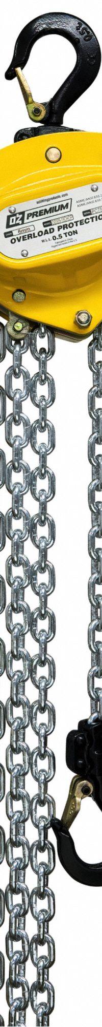 OZ LIFTING PRODUCTS Manual Chain Hoist: Hook Mounted - No Trolley, 1,000 lb Lifting Capacity (MPN OZ005-30CHOP). Key specifications — Body Material: Steel; Brand: OZ LIFTING PRODUCTS; Overload Protection Included: No.
