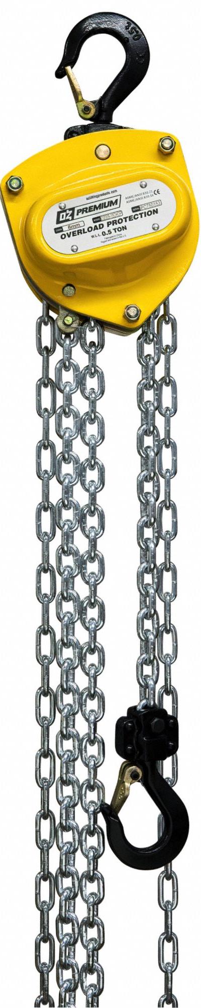 OZ LIFTING PRODUCTS Manual Chain Hoist: Hook Mounted - High Lift Manual Chain Hoists