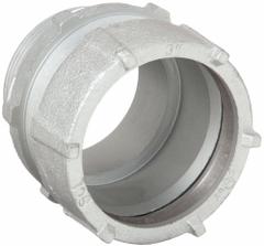 Rigid Compression Connector: Iron/Steel, 3 in Trade Size, 4 in Overall Lg (MPN 1812). Key specifications — Trade Size: 3 in; Overall Length: 4 in; Finish: Zinc Plated; For Use With: RMC; Thread Size: 3"-8; Thread Type: NPS; Thread Gender: Male; Insulated: No.