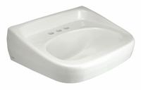 ZURN Bathroom Sink: Z5340, White, Vitreous China, 20 in Overall Lg, 18 in Overall Wd, 2 Faucet Holes (MPN Z5348). Key specifications — Series: Z5340; Includes: Hanger Plate; Color: White; Brand: ZURN; Sink Type: Bathroom; Material: Vitreous China; Sink Material: Ceramic.