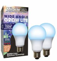 LED Grow Bulb: LED, A19, 120V, Blue/Full/Broad, 150 W Incandescent Watt Equivalency (MPN 602149). Key specifications — Plant Growth Application: Seed Starting; Brand: MIRACLE LED; Bulb Shape: A19; Spectrum: Blue.
