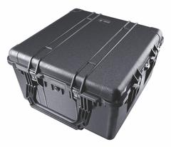 PELICAN Protective Case: 24 in x 23 3/4 in x 12 7/8 in Inside, No Foam, Black, 4 Wheels, 34 lb Wt (MPN 1640-001-110). Key specifications — Handle Style: Folding; Brand: PELICAN; Case Closure Type: Double Throw.