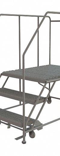 TRI-ARC Mobile Work Platform: 2.5 ft Platform Ht - Max, 36 in x 47 in, Steel, 800 lb Load Capacity (MPN WLWP133648SL). Key specifications — Mobility: Rolling; Brand: TRI-ARC; Color: Gray; Height Adjustability: Fixed Height; Includes Handrails: Handrails Included; Locking Mechanism: Foot-Activated Step Lock; Handrails: Includes Handrails.