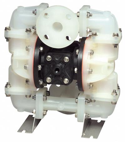 SANDPIPER Double Diaphragm Pump: PVDF Body, 1 in, Flange Connection, 23 gpm - PVDF Housing AODD Pumps