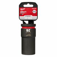 MILWAUKEE Deep Impact Socket: 3/4 in Drive Size, Metric, 26 mm Socket Size, 6-Point, Deep, Friction (MPN 49-66-6401). Key specifications — attr1215501: MILWAUKEE; attr1215515: Black Phosphate; attr1215518: 26 mm.