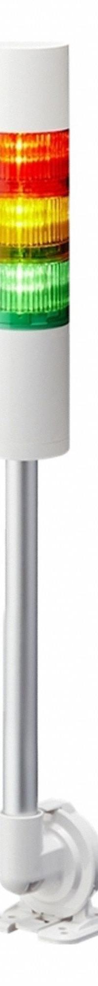 PATLITE Tower Light Assembly: 3 Tier, Sounder Tier Included, IP54, Amber/Green/Red, Direct Wire (MPN LR6-302QJBW-RYG). Key specifications — Manufacturer Part Number: LR6-302QJBW-RYG; Brand: PATLITE; Operating Voltage: 24V DC; Light Tier Color: Red.