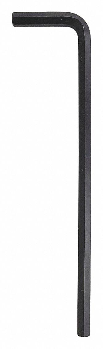 WESTWARD Hex Key: 0 Ball Ends, 3/16 in Tip Size, SAE, Long, Alloy Steel, Black Oxide - L-Shaped Hex Keys