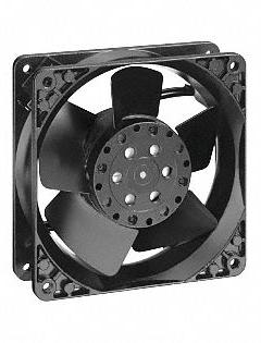EBM-PAPST Axial Fan: 102.3 cfm Airflow @ 0.000 in SP, 4 11/16 in Ht, 38 mm Dp, Plug-In, 115V AC (MPN 4600N). Key specifications — Blade Material: Steel; IP Rating: Not Rated; Brand: EBM-PAPST.