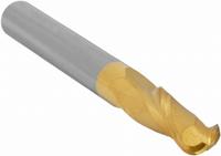 APPROVED VENDOR Ball End Mill: Carbide, TiN Coated, 2 Flute, 7/16" Mill Dia, 1" LOC, 2-3/4" OAL (MPN 221-001101)