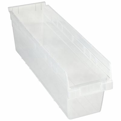 QUANTUM STORAGE SYSTEMS Shelf Bin: 23 5/8 in Overall Lg, 6 5/8 in x 8 in, Clear - Clearview Plastic Shelf Bins
