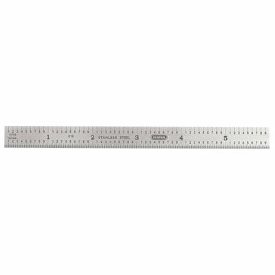 GENERAL TOOLS Ruler: 616, 6 in, 1/100 in/1/64 in, Black, Flex, Etched Graduation Mark - Steel Rulers