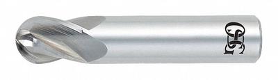 OSG Ball End Mill: Carbide, TiAlN Coated, 4 Flute, 1/32" Mill Dia, 5/64" LOC - General Purpose Carbide Ball End Mills