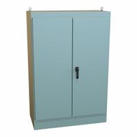 HAMMOND Enclosure: Steel, 72 in x 48 in x 24 in, NEMA 12, Solid Cover, Hinged, Dust Tight (MPN 1418ZWD24). Key specifications — Brand: HAMMOND; Closure Method: Handle; Knockouts: Not Included.
