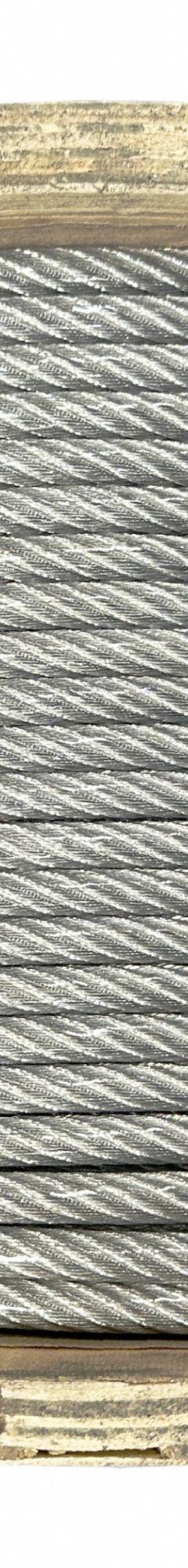 LEXCO CABLE Wire Rope: Vinyl, Galvanized Steel, 7 x 7, 54 lb Working Load Limit, 500 ft Overall Lg (MPN 1167332CCC). Key specifications — End Type: Plain; Brand: LEXCO CABLE.