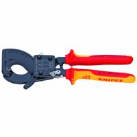 KNIPEX Insulated Cable Cutter: Multi-Component Handle, Shear, For 1 1/4 in Max Dia Data Cable (MPN 95 36 250 SBA). Key specifications — attr324789: KNIPEX; attr308384: Shear; attr308389: Multi-Component; attr308391: MCM 500.