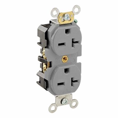 LEVITON Plugs and Receptacles: Duplex, 6-20, Gray, 250V AC, 20 A, 2 Pole / 3 Wire (MPN 5462-GY) - General Purpose Receptacles
