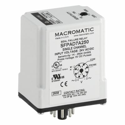MACROMATIC Seal Leak Relay: Socket Mounted, 10 A Current Rating, 24V AC/DC - Socket-Mounted Relays